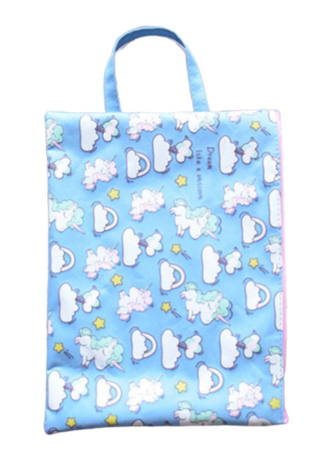 Loquat Simple Large Capacity Canvas Small Bag Pencil Case Blue