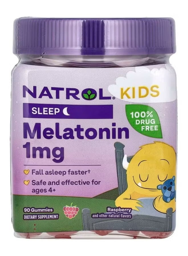 Natrolabs NATROL Melatonin Ages 4+ Raspberry 1 Mg 90 Gummies Packaging May Vary - Image 2