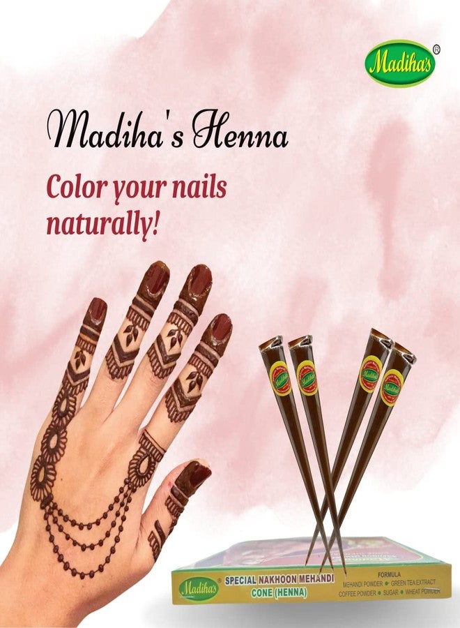 AFRIN Henna Nails Cone (Big) Pack of 12 (14gm each)| Ready to Use Mehendi for Natural Brown Nail Tint & Strength | Herbal Treatment to Cover Discoloration, Nourish Nails & Prevent Breakage - Image 4