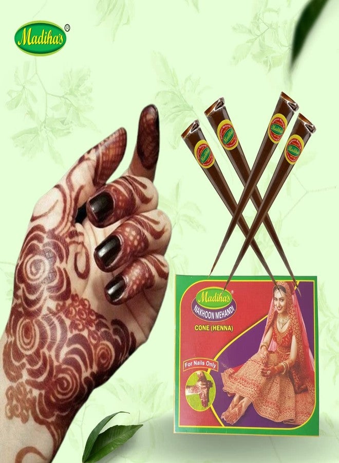 AFRIN Henna Nails Cone (Big) Pack of 12 (14gm each)| Ready to Use Mehendi for Natural Brown Nail Tint & Strength | Herbal Treatment to Cover Discoloration, Nourish Nails & Prevent Breakage - Image 2
