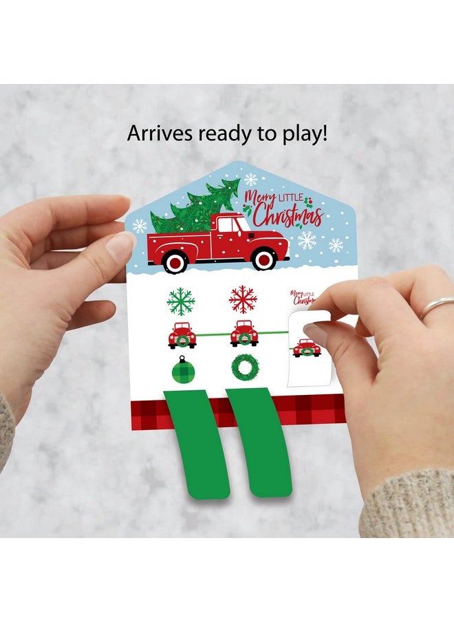 Big Dot of Happiness Big Dot of Happiness Merry Little Christmas Tree - Red Truck Christmas Party Game Pickle Cards - Pull Tabs 3-in-a-Row - Set of 12  - Image 2