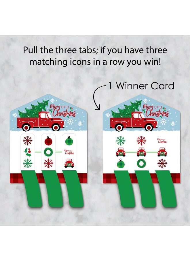 Big Dot of Happiness Big Dot of Happiness Merry Little Christmas Tree - Red Truck Christmas Party Game Pickle Cards - Pull Tabs 3-in-a-Row - Set of 12  - Image 3