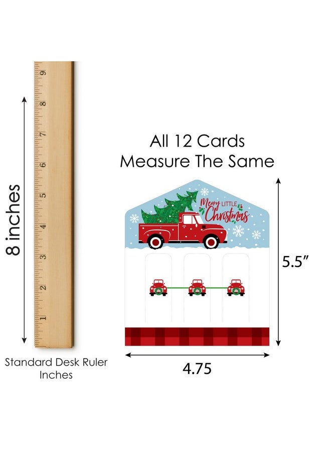 Big Dot of Happiness Big Dot of Happiness Merry Little Christmas Tree - Red Truck Christmas Party Game Pickle Cards - Pull Tabs 3-in-a-Row - Set of 12  - Image 5