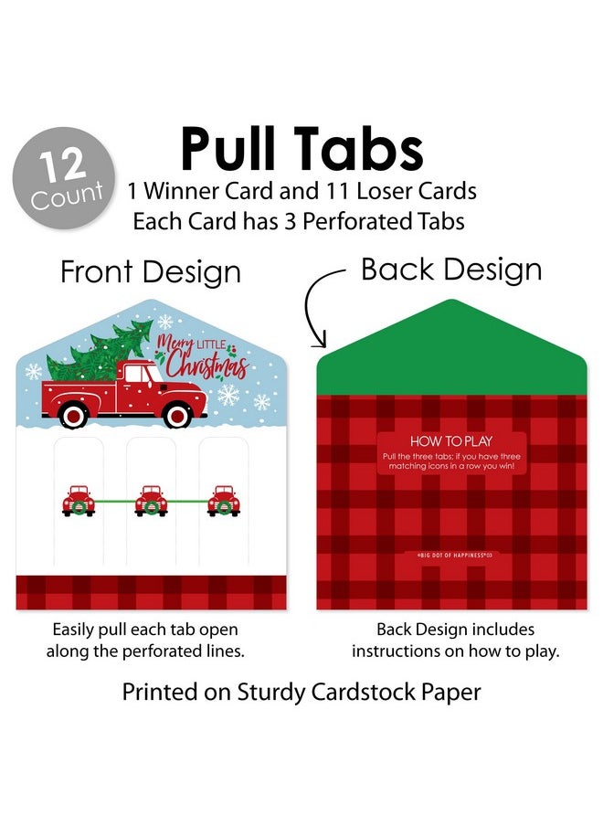 Big Dot of Happiness Big Dot of Happiness Merry Little Christmas Tree - Red Truck Christmas Party Game Pickle Cards - Pull Tabs 3-in-a-Row - Set of 12  - Image 4