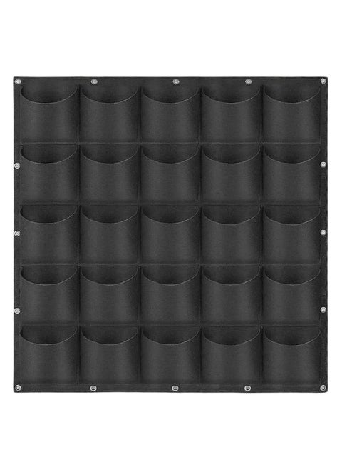 Non Woven Felt Cloth Pocket Bag, Colour - Black, Dimension: 100 CM Length X 100 CM Width, 25 Pockets Bag, Vertical Planter Pockets for Herbs, Flowers, Vegetables, Succulents