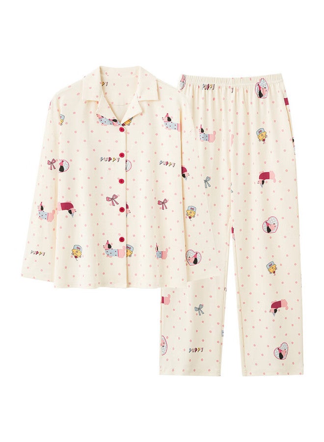 Yalu Women's Pajamas 2025 New Summer Autumn Cardigan Long Sleeve Long Pants Cute Homewear