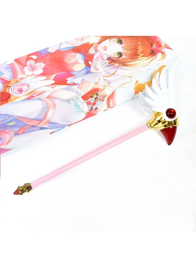 هالامودو عصا ساكورا السحرية: طاقم رأس الطائر، طاقم النجم، عصا المشي التليسكوبي -عصا سحرية قابلة للسحب، مسند أنيمي COS و لعبة للفتيات والأطفال - Image 3