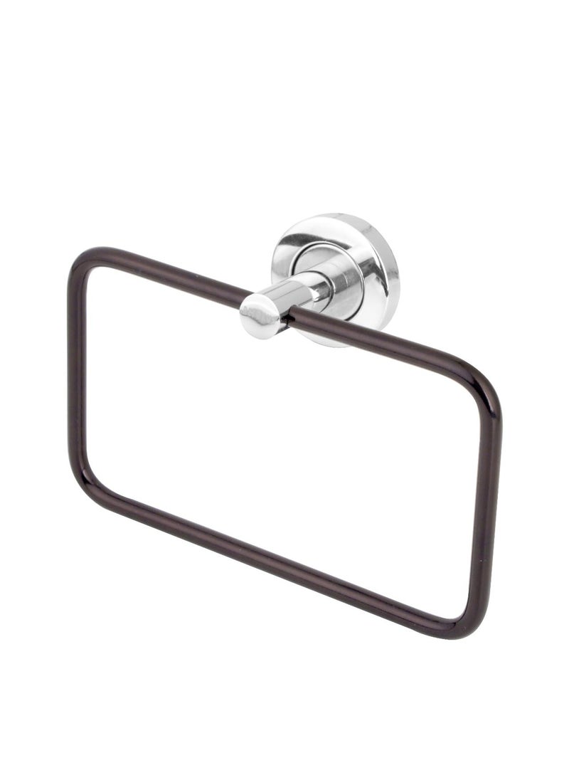 SHOPERTUNITI Shopertuniti Stainless Steel Towel Hanger for Wash Basin Durable Towel RingNapkin Holder for Bathroom Wall Mounted RustProof 304 Grade Stainless Steel Bathroom Accessory Black  - Image 4