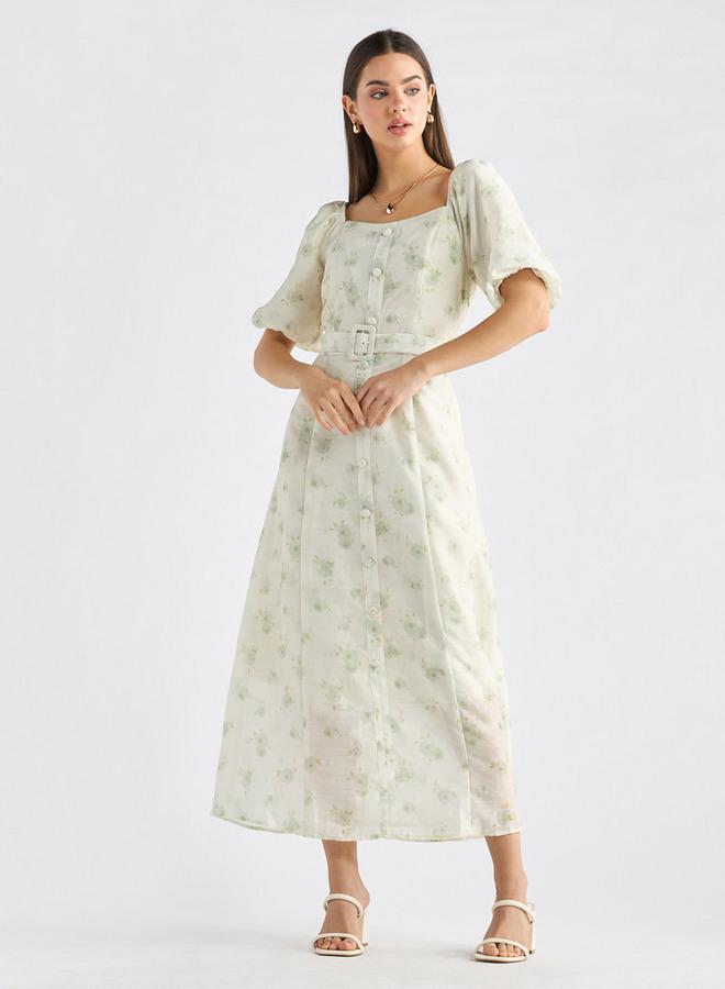 Splash FAV Floral Chiffon Dress - Image 1