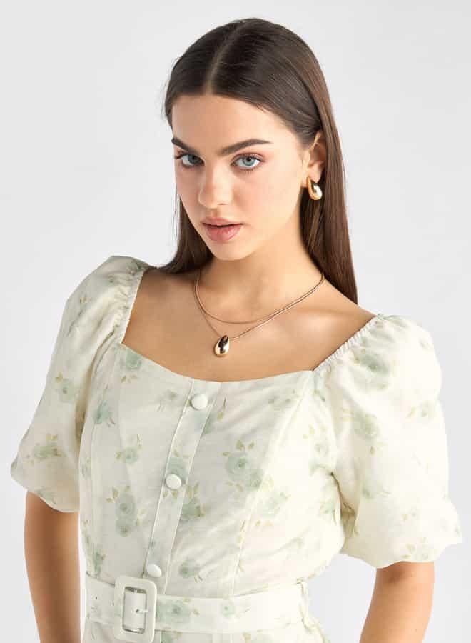 Splash FAV Floral Chiffon Dress - Image 4
