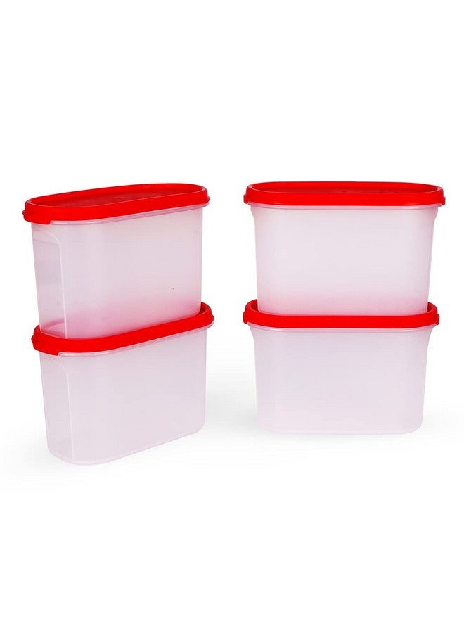 Tupperware حاوية تخزين بلاستيكية من توبراوير - 1.1 لتر، 4 قطع، بيضاء - Image 1