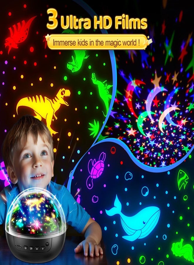 Staryou 【Gift Box】 Kids Night Light Projector, 【3 Films & 93 Colors】 3 Year Old Boy Toys, [5 Brightness & Remote Control] 3 Year Old Boy Birthday Gift, Rotate Christmas Gifts for Kids Gifts - Image 2
