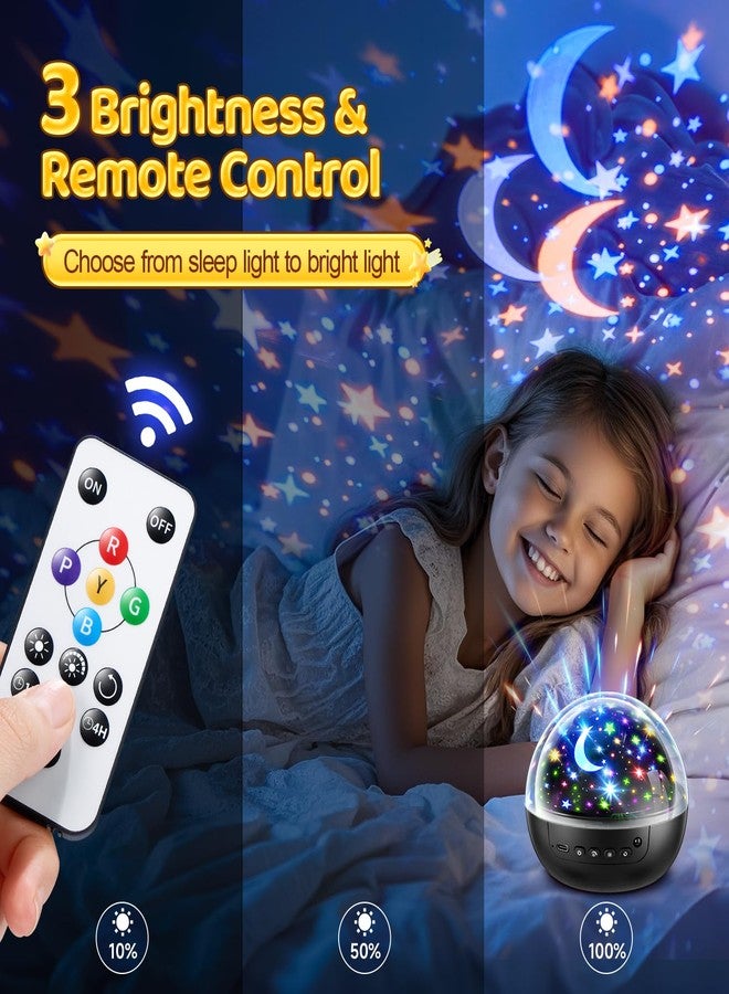 Staryou 【Gift Box】 Kids Night Light Projector, 【3 Films & 93 Colors】 3 Year Old Boy Toys, [5 Brightness & Remote Control] 3 Year Old Boy Birthday Gift, Rotate Christmas Gifts for Kids Gifts - Image 4