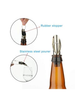 CM Pack Of 10 Wine Pourer And Stopper Set Wine Pourer Spouts Stainless Steel Stopping Pour Spout For Wine Beverage Beer Liquid Dispenser  - Image 4