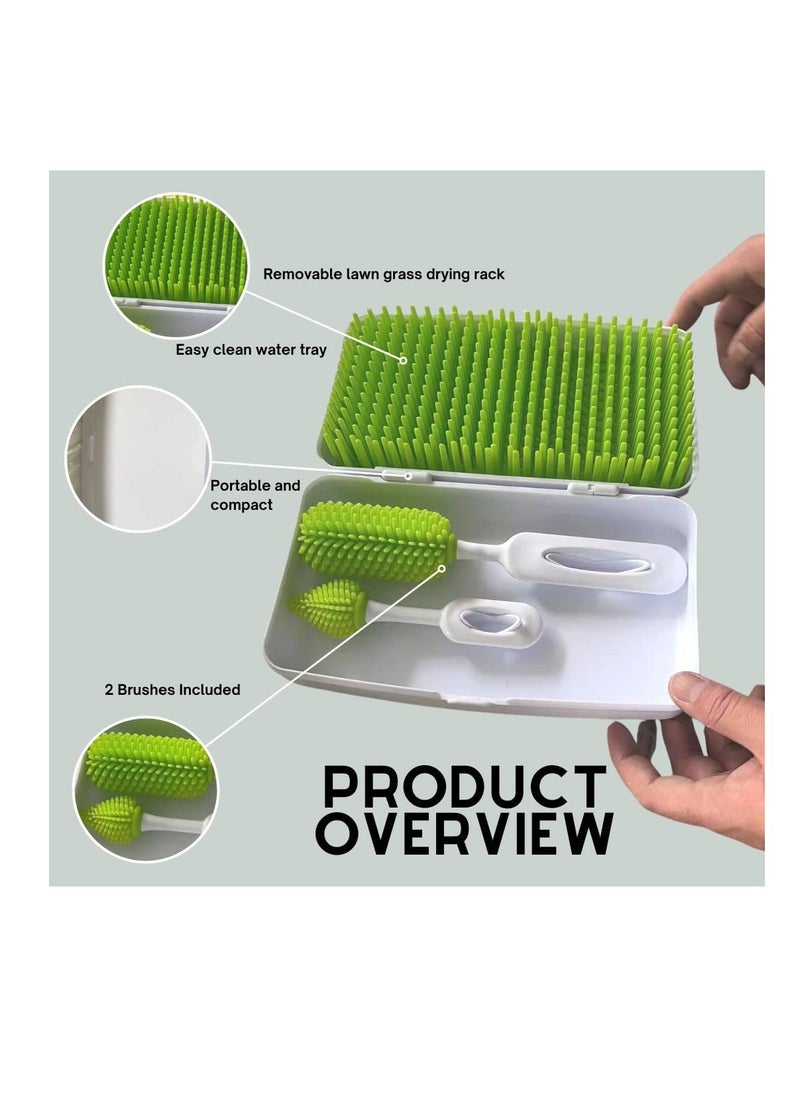 Womdee Travel Baby Bottle Drying Rack | Portable Lawn Grass Baby Bottle Rack Dryer & Baby Bottle Organizer  - Image 5