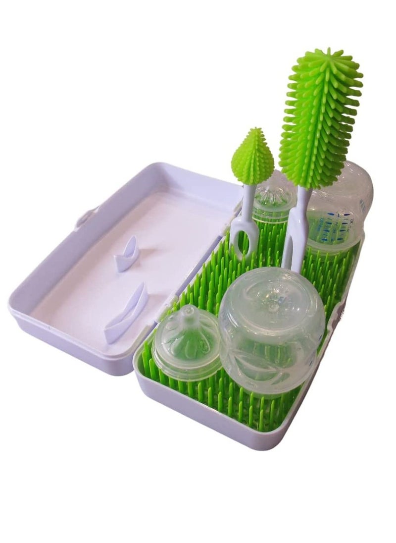 Womdee Travel Baby Bottle Drying Rack | Portable Lawn Grass Baby Bottle Rack Dryer & Baby Bottle Organizer  - Image 1