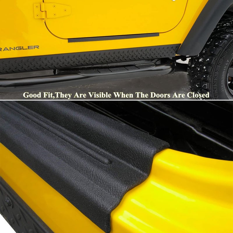 YOCTM 2PCS Car Door Sill Protector,Anti-Scratch Door Protector Edge Guards Compatible with Jeep Wrangler TJ 97-06 Interior Accessories Full Protection Door Sill Plate - Image 2
