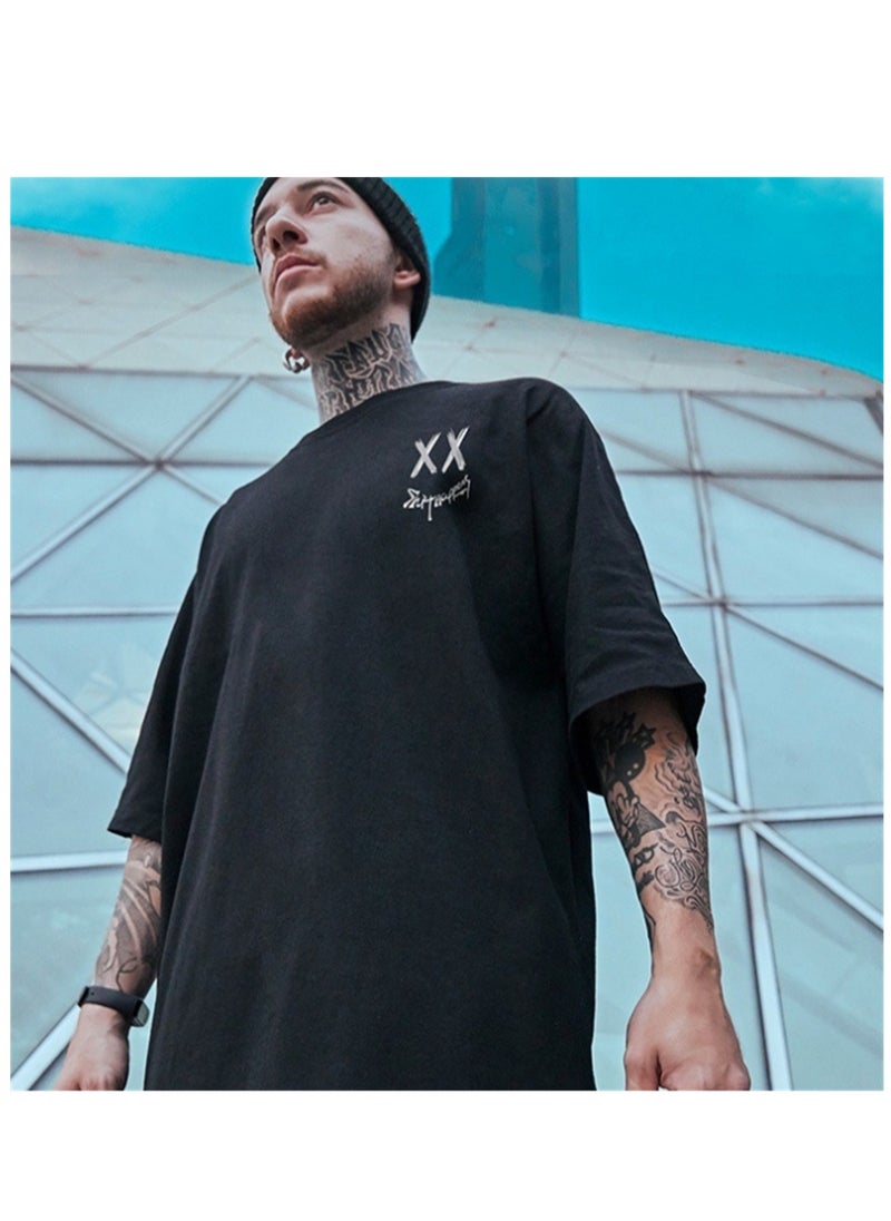 Generic - Smiley Face Trendy Loose T-Shirt Short Sleeve Men's Large Size Men's Summer Top - Image 1