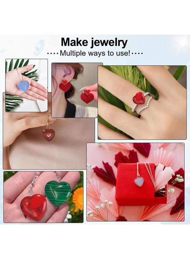 Virekm 30PCS Heart Healing Crystals Amethyst Heart Love Stones Set Palm Thumb Gemstones Chakra Reiki Balancing Gifts for Men Women (Colorful - 30 PCS) - Image 4