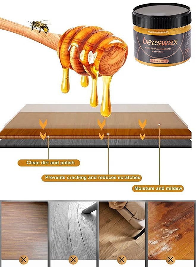 Natural Beeswax Furniture Polish Wood Seasoning Beewax For Wood Polish And Conditioner Multipurpose Waterproof And Repair Wood Wax Wood Cleaner And Polish Furniture Wax - Image 4