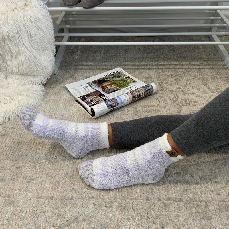 BEARPAW Ladies 6 Pair Pack Cozy Super Soft Warm Lounge Socks Multi Color Patterned Ankle and Low Cut, Lavender Frost - Image 3