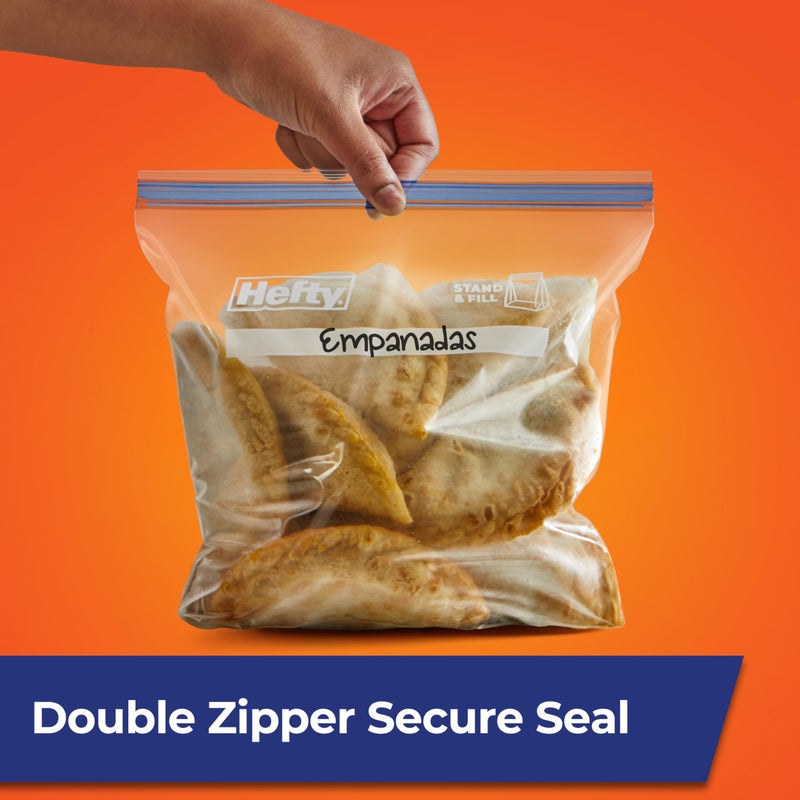 Hefty Press to Close Plastic Freezer Bags, Gallon Size, 20 Count - Image 2