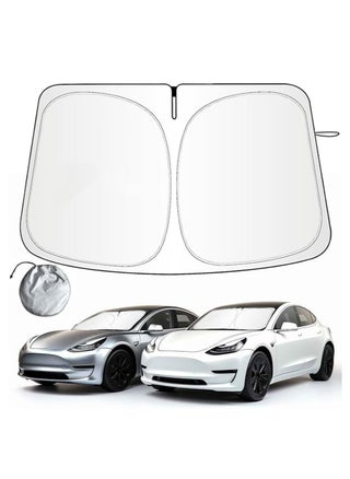 Tesla Model Y/3 Windshield Sun Shade with Pouch, Foldable Full-Front Protection, Car Accessories for 2016、2017、2018、2019、2020、2021、2022、2023、2024 Model - pzsku/Z2BBC41B9AAA877519188Z/45/_/1735524687/98f9e23c-e60f-4815-a662-13eb1021abd7