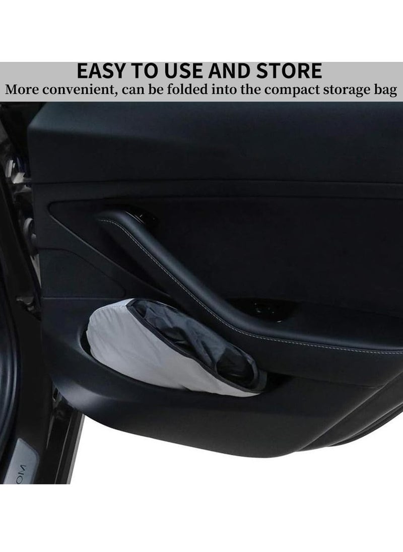 Oasisgalore - Tesla Model Y/3 Windshield Sun Shade with Pouch, Foldable Full-Front Protection, 2016-2024 Model Compatible - Image 1