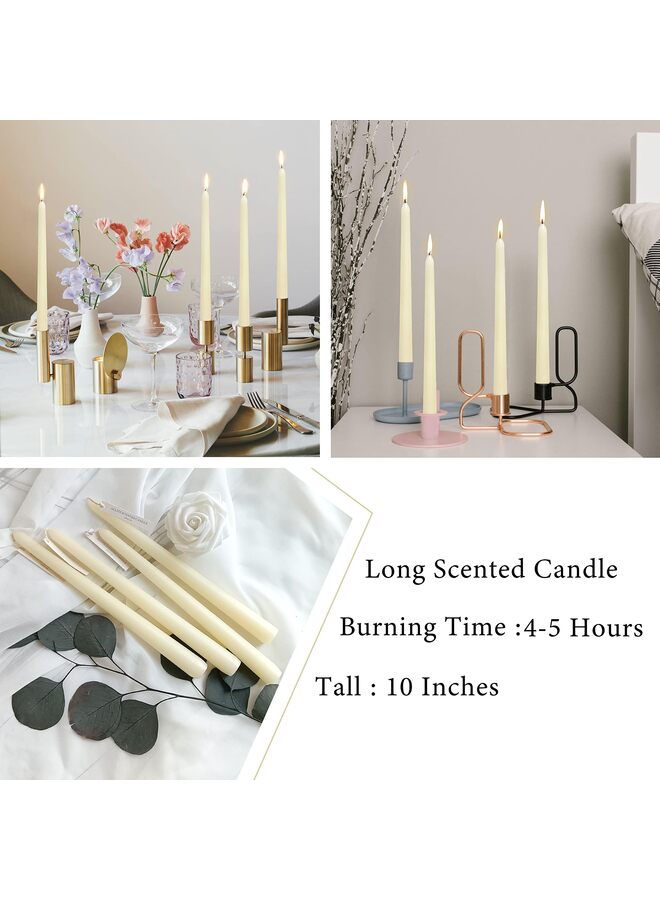 يُسلِّم 4 شموع مخروطية، 10 بوصات، بدون رائحة أو دخان، مناسبة للمنزل، وحفلات الزفاف، وأعياد الميلاد، وديكور المنزل؟ أصفر؟ - Image 2