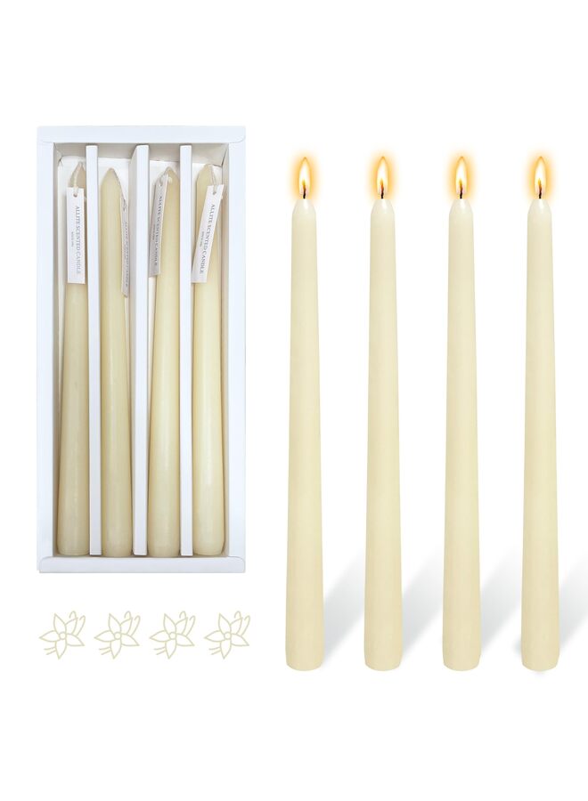 يُسلِّم 4 شموع مخروطية، 10 بوصات، بدون رائحة أو دخان، مناسبة للمنزل، وحفلات الزفاف، وأعياد الميلاد، وديكور المنزل؟ أصفر؟ - Image 1