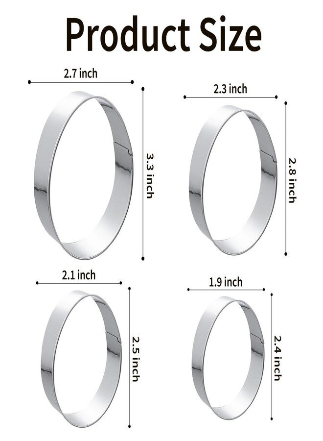 Sdfvsdg 4 Pcs Easter Egg Cookie Cutter Set Stainless Steel Egg Shaped Cookie Cutters in Different Sizes - Image 2