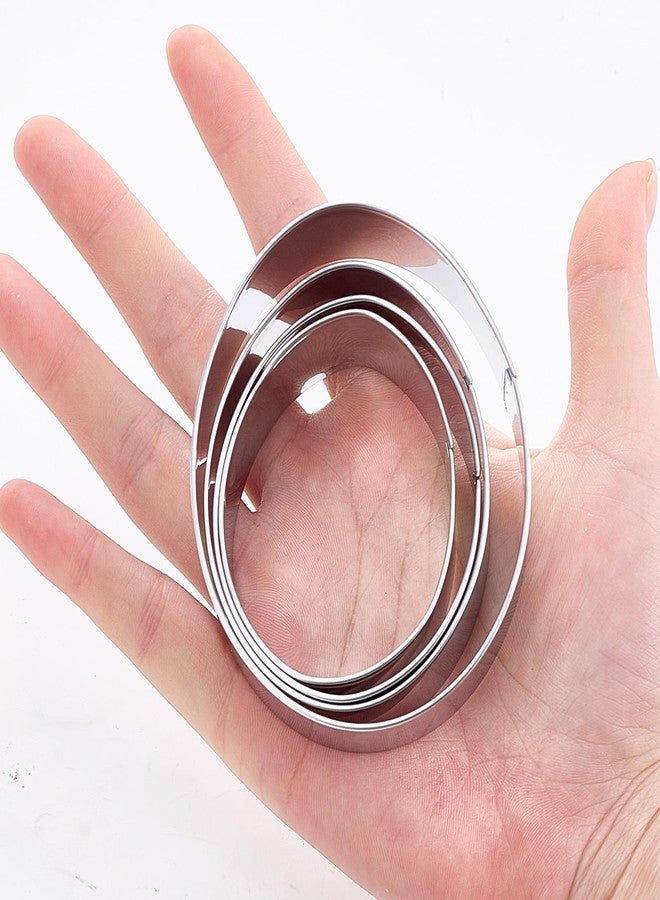 Sdfvsdg 4 Pcs Easter Egg Cookie Cutter Set Stainless Steel Egg Shaped Cookie Cutters in Different Sizes - Image 4