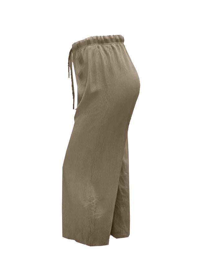 SD Wide Leg Pants With Elastic Waist