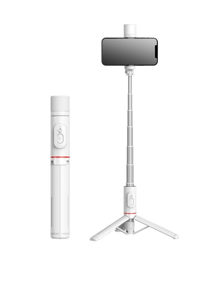 Q12S Selfie Stick, 360 Degree Rotating Cell Phone Stabilizer Selfie Stick, Handheld Anti Shake Live Photo Tripod, Mobile Phone Live Desktop Floor Stand, (1pc, White, Without Fill Light)