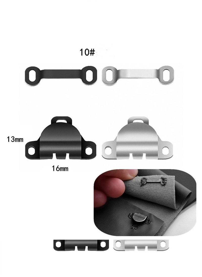 Generic - 3 Styles Skirt Hooks and Eyes Sewing Hook Sewing Snaps Clothing Tools with Metal Snaps Buttons Fasteners Press Studs for Trousers Skirt Dress Bra Sewing DIY Crafting, 2 Colors, 50 Pair, 100 PCS - Image 1