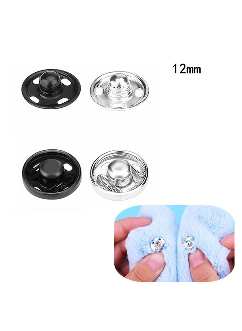 Generic - 3 Styles Skirt Hooks and Eyes Sewing Hook Sewing Snaps Clothing Tools with Metal Snaps Buttons Fasteners Press Studs for Trousers Skirt Dress Bra Sewing DIY Crafting, 2 Colors, 50 Pair, 100 PCS - Image 1