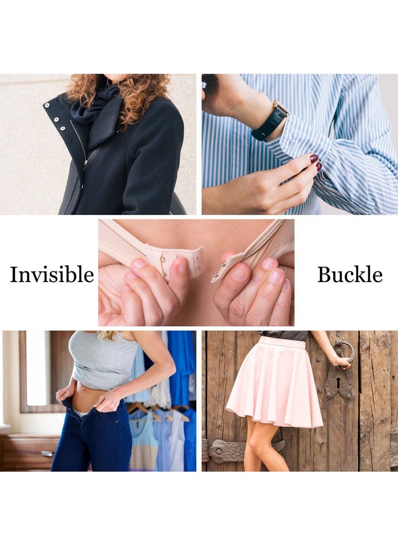 Generic - 3 Styles Skirt Hooks and Eyes Sewing Hook Sewing Snaps Clothing Tools with Metal Snaps Buttons Fasteners Press Studs for Trousers Skirt Dress Bra Sewing DIY Crafting, 2 Colors, 50 Pair, 100 PCS - Image 1