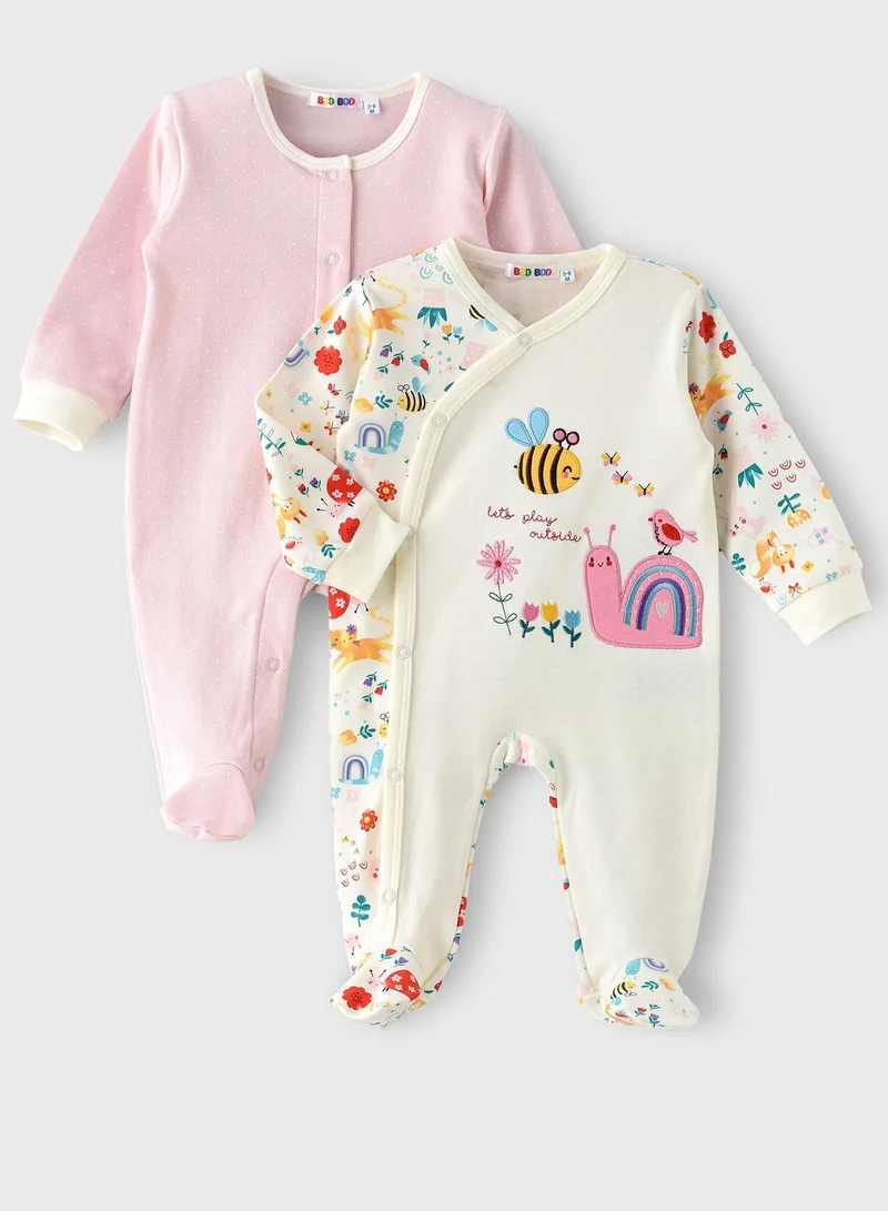 Boo Boo Infant 2 Pack Printed Bodysuits