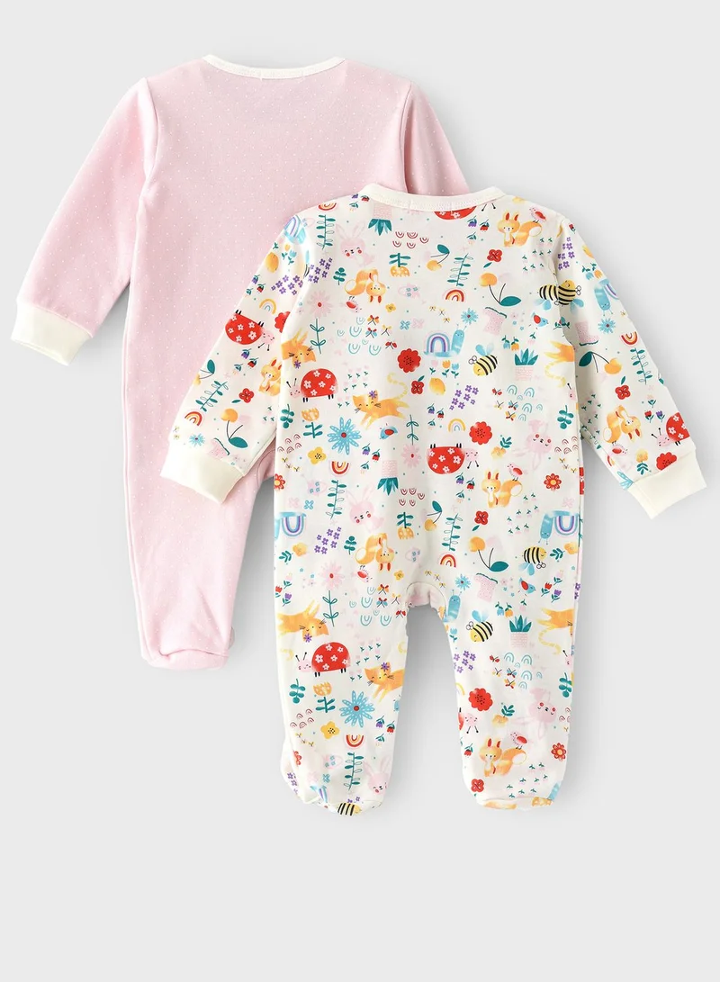 Boo Boo Infant 2 Pack Printed Bodysuits