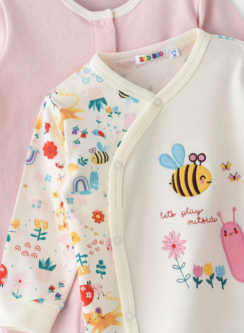Boo Boo Infant 2 Pack Printed Bodysuits