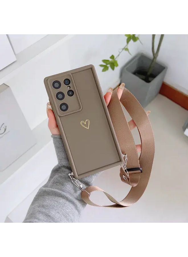 Minimalist Heart With Flat Strap Phone Case Protection Cover Compatible With Samsung Galaxy S24 FE Pink Color Perfect Birthday Gift Suitable For Shopping And Travel - Image 2