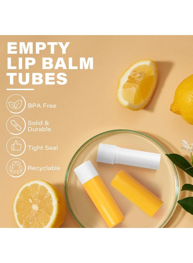 LotFancy Lip Balm Tubes Empty 28Pcs 4.5Ml Lip Balm Container Tubes With Yellow Caps Bpa Free & Leak Free Refillable - Image 3