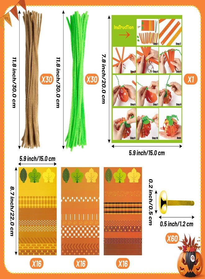 BeYumi Paper Strip Pumpkin Craft - 36Pcs Halloween Pumpkin Craft Kit DIY Fall Thanksgiving Gratitude Pumpkin Thankful Craft Autumn Holiday Religious Decor Home School Classroom Fun Activities for Kids - Image 2