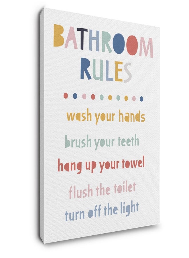 Ryeolo Bathroom Rules Wall Art Prints, Funny Kids Bathroom Rules Signs Canvas Prints Wall Art 11X15 Inches, Kids Bathroom Decor, Toddler Bathroom Decor - Image 1