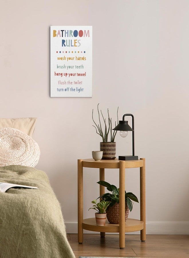 Ryeolo Bathroom Rules Wall Art Prints, Funny Kids Bathroom Rules Signs Canvas Prints Wall Art 11X15 Inches, Kids Bathroom Decor, Toddler Bathroom Decor - Image 4