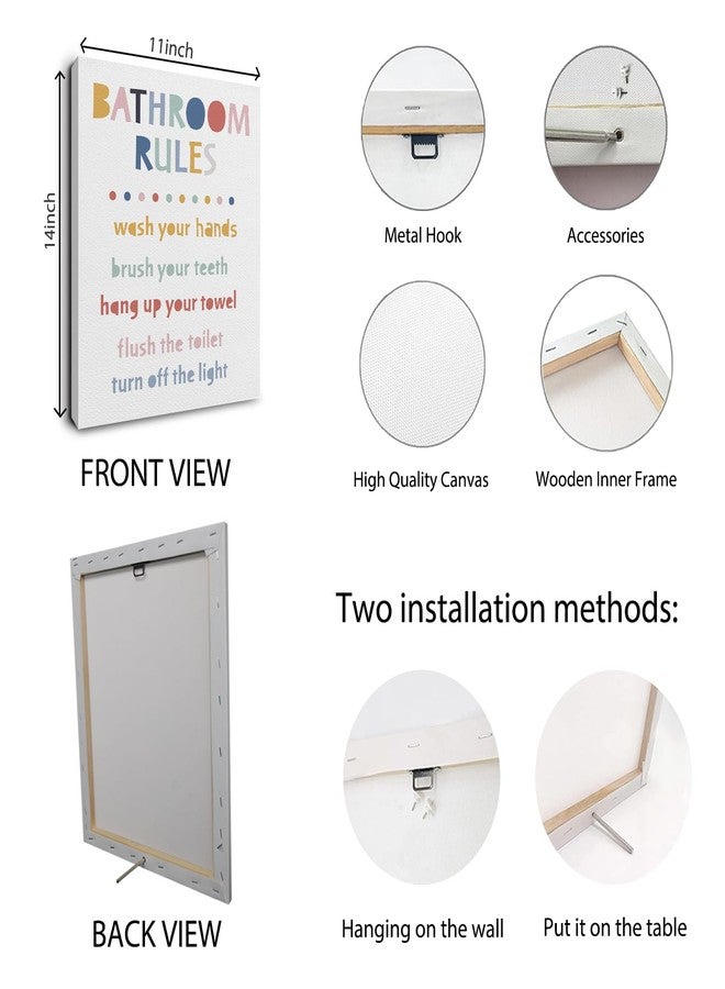 Ryeolo Bathroom Rules Wall Art Prints, Funny Kids Bathroom Rules Signs Canvas Prints Wall Art 11X15 Inches, Kids Bathroom Decor, Toddler Bathroom Decor - Image 5