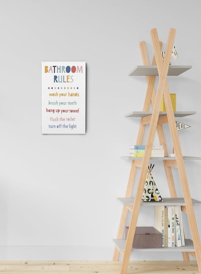 Ryeolo Bathroom Rules Wall Art Prints, Funny Kids Bathroom Rules Signs Canvas Prints Wall Art 11X15 Inches, Kids Bathroom Decor, Toddler Bathroom Decor - Image 2