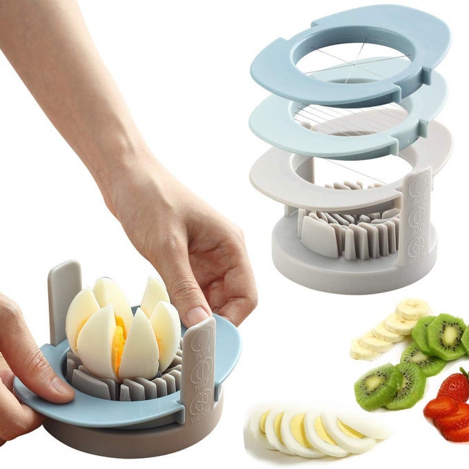 STRAWBERRY SLICERCUTTER WITH STAINLESS STEEL CUTTING WIRES FOR HARD BOILED EGG SLICER MULTICOLOUR