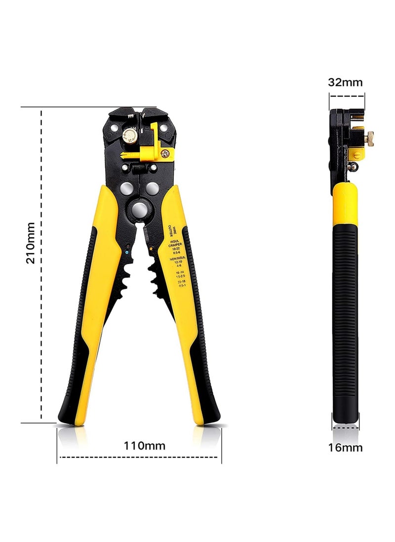 Wire Stripper,AWG10-24 Professional Cable Stripper Plier 3-in-1 Hand Tool Self-Adjusting Cable Stripper,Automatic Wire Cutter and Terminal Crimper,Yellow - pzsku/Z2BBC954C401054BE5126Z/45/_/1739544751/6ed09e5c-33b4-4c33-91ab-c0fc6296ddb5