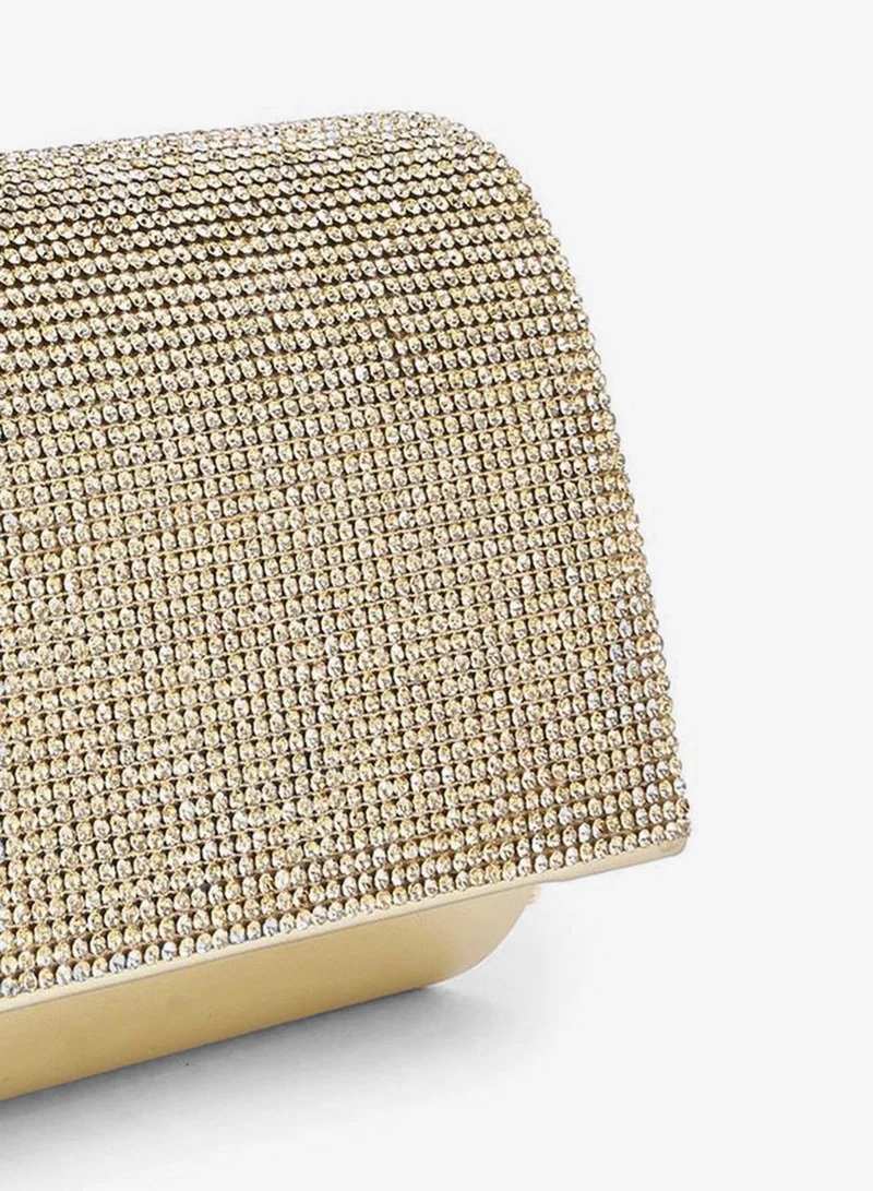 Paprika GOLD Embellished Clutch With Chain Strap for Women | Best Price UAE